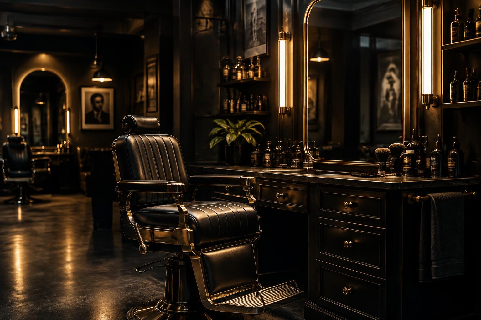 Interior de barbearia premium